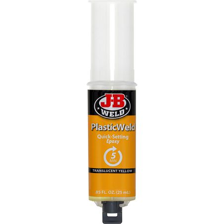 JB Weld PlasticWeld two part epoxy syringe 25ml for bonding plastic surfaces