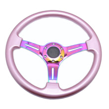 Load image into Gallery viewer, Jdm Universal 350mm Neo Chrome Drift ABS Plastic Deep Corn Steering Wheel Race New Rainbow Spoke Deep Dish