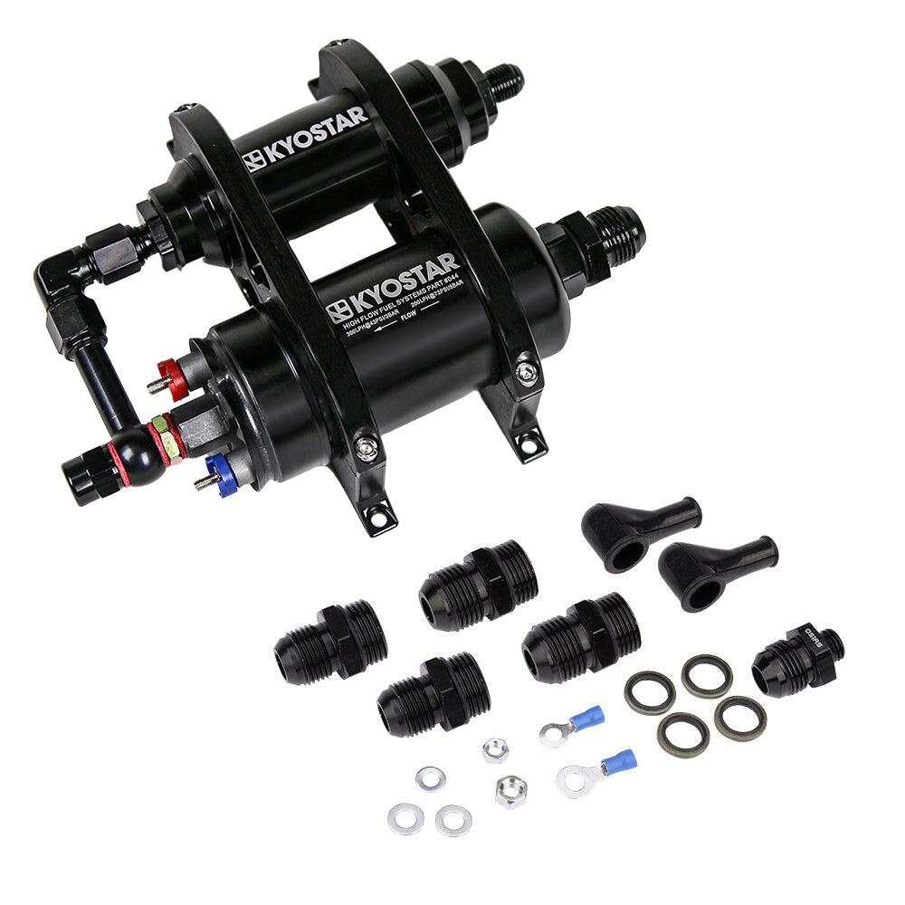 KYOSTAR High Pressure 300LPH External Fuel Pump With Bracket Kit & Filter AN8 for Universal Car