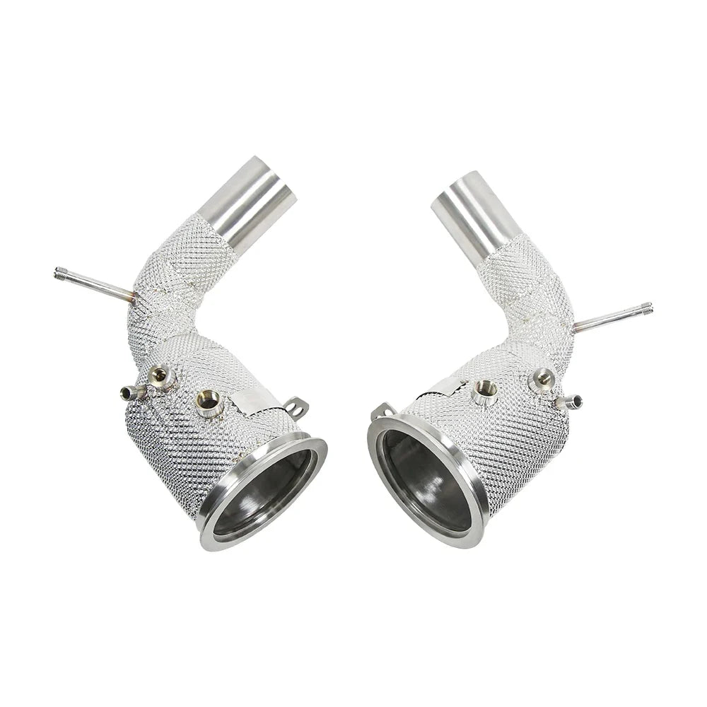 KYOSTAR SS304 Heat Shield Downpipe Test Pipe for 2019+ Porsche 911 992 Carrera Targa 4 S 4S 3.0TT Downpipe Header