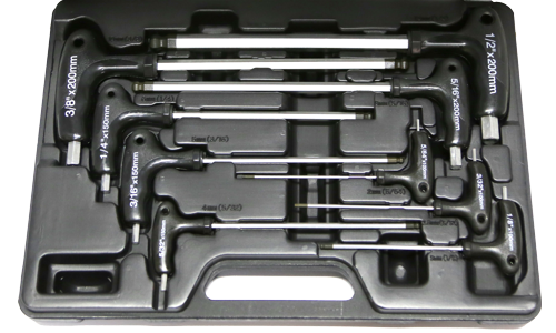 9 Piece SAE T-Handle Ball-End Hex Key Set