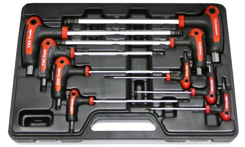 9 Piece Metric T-Handle Ball-End Hex Key Set
