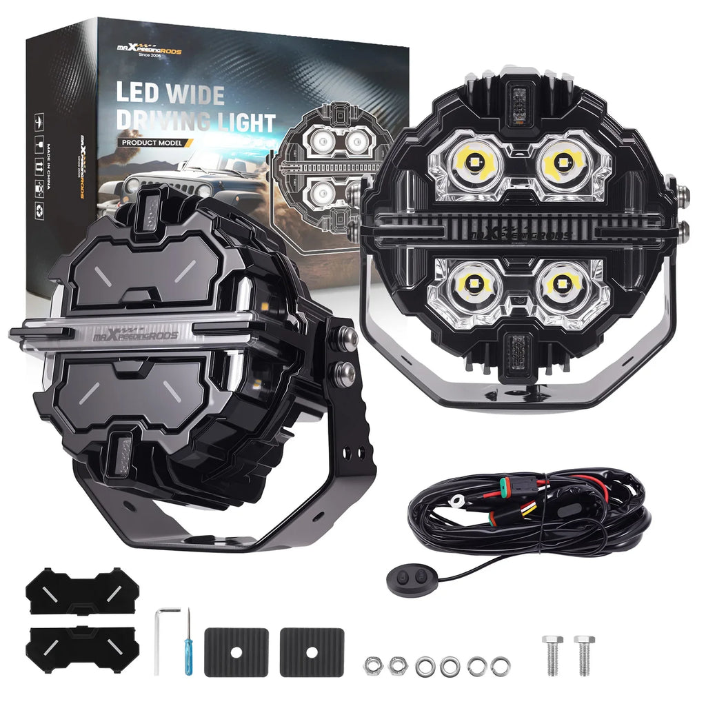 Brand New Supplier Universal 5" 178W Spot Beam Side Shooter White Amber DRL IP68 Off-Road Auxiliary Light