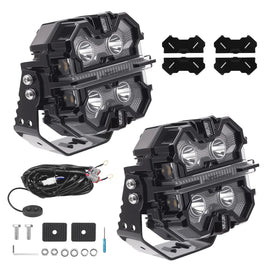 Brand New Supplier Universal 5inch LED Fog Driving Headlights 212W White Amber DRL RGB for Off-road 4X4 SUV Car