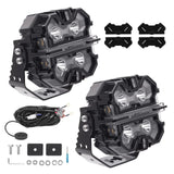 Brand New Supplier Universal 5inch LED Fog Driving Headlights 212W White Amber DRL RGB for Off-road 4X4 SUV Car
