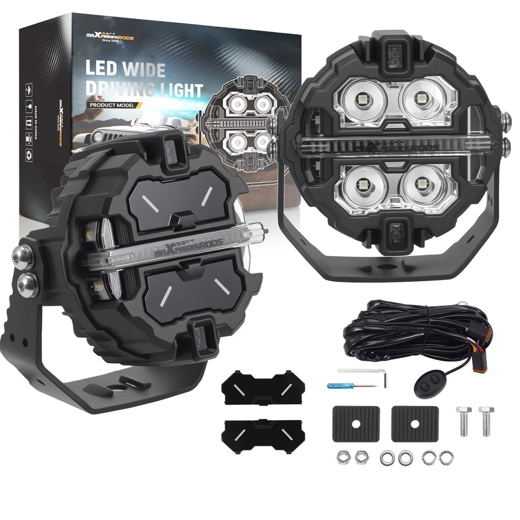 Brand New Supplier Universal Auxiliary DRL 3.5" LED Fog Driving Headlights 160W White + Amber for Off-road Sport