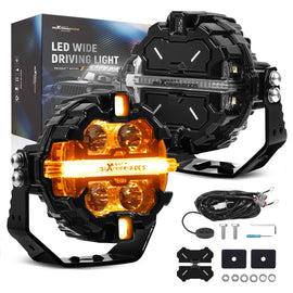 Brand New Supplier Universal LED Fog Driving Headlights 6000K White RGB DRL for Off Road Vehicle SUV ATV UTV 4WD