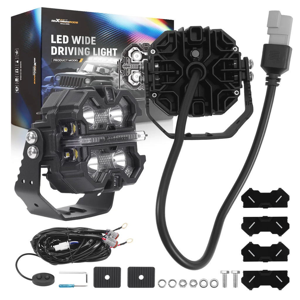 Brand New Supplier Universal Square 3.5inch Off-Road Auxiliary Light White Amber DRL IP68 12V Auxiliary Light
