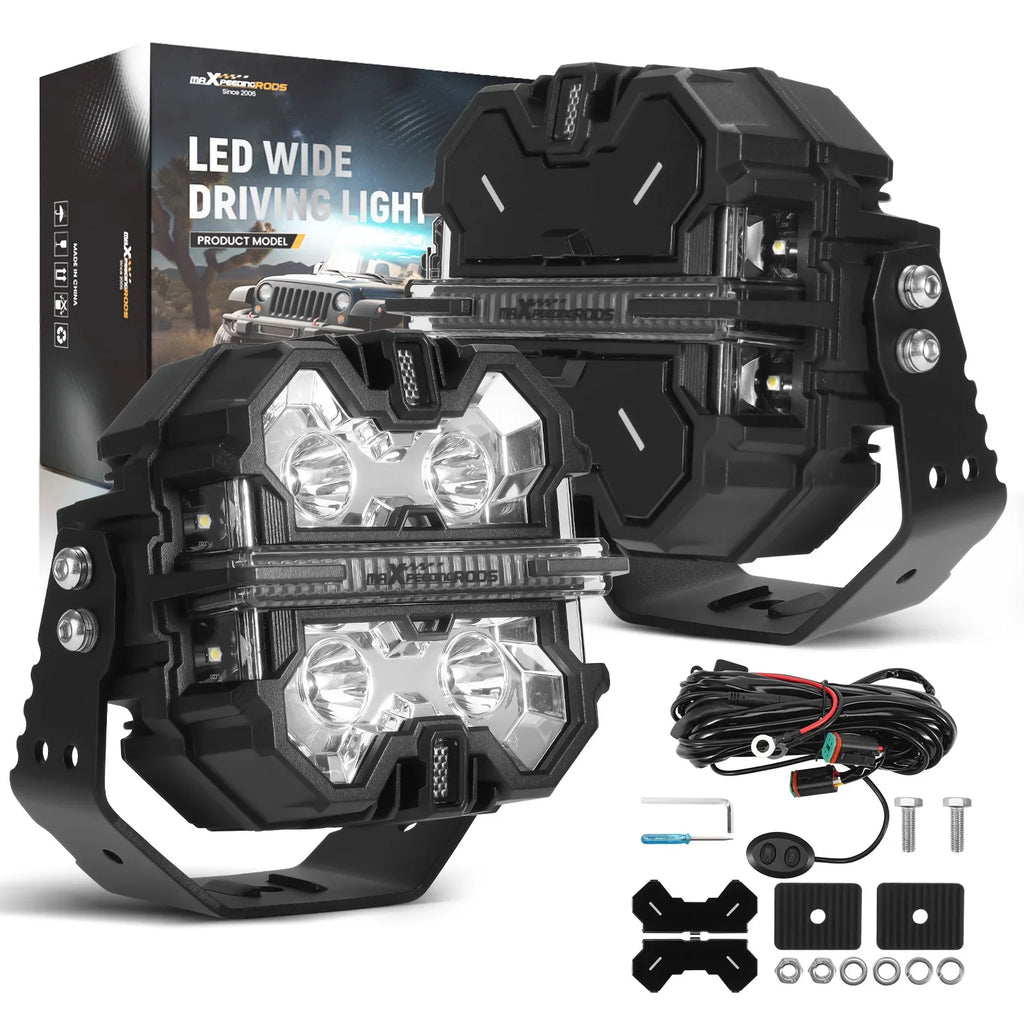 Supplier Brand New Universal LED Headlights Pods 5inch Spot Beam Shooter White Amber DRL Driving Lights 5inch