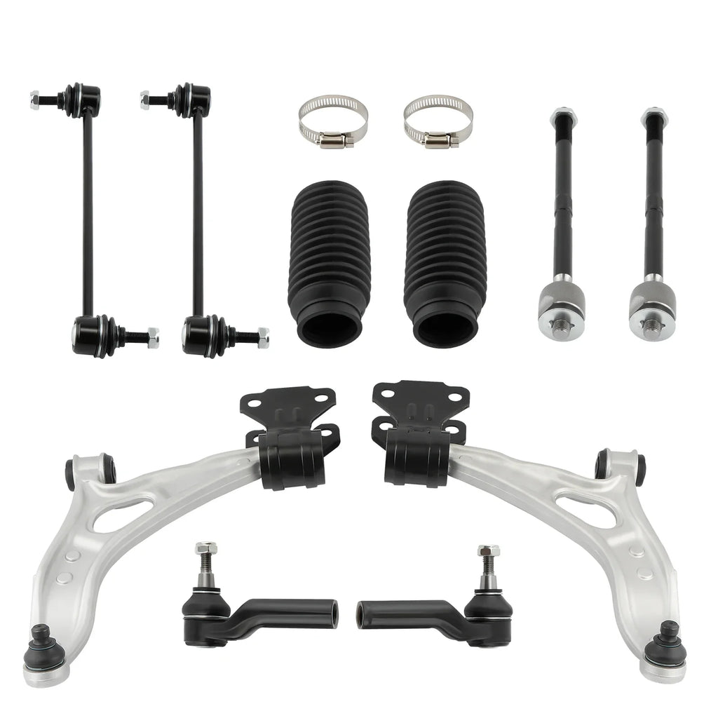 Suspension 12x Front Control Arms Ball Joints Tie Rods End Kit for Ford Focus/C-MAX 2012-2018