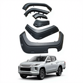 Matte Black ABS Fender Flares with Steel Screws for Mitsubishi Triton L200 5th Gen 2019-2023 MR Series 4x4 Accessories