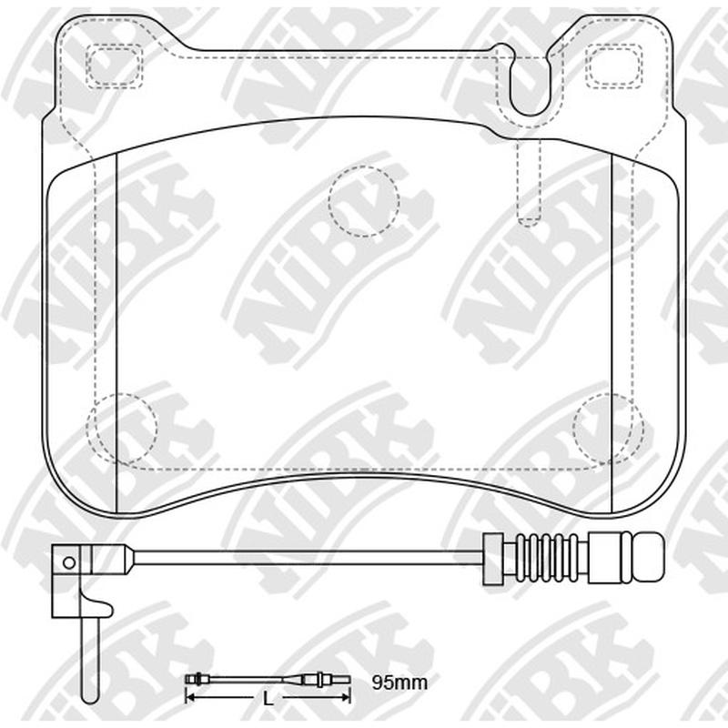 Front Brake Pads With Wire Sensor For Mercedes-Benz