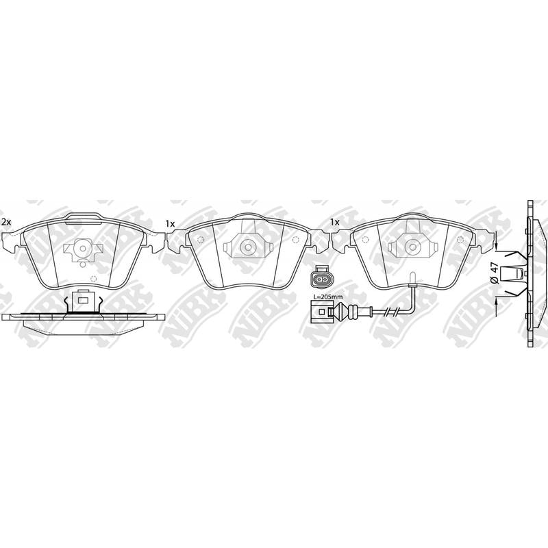 Front Brake Pads For Audi Skoda Volkswagen