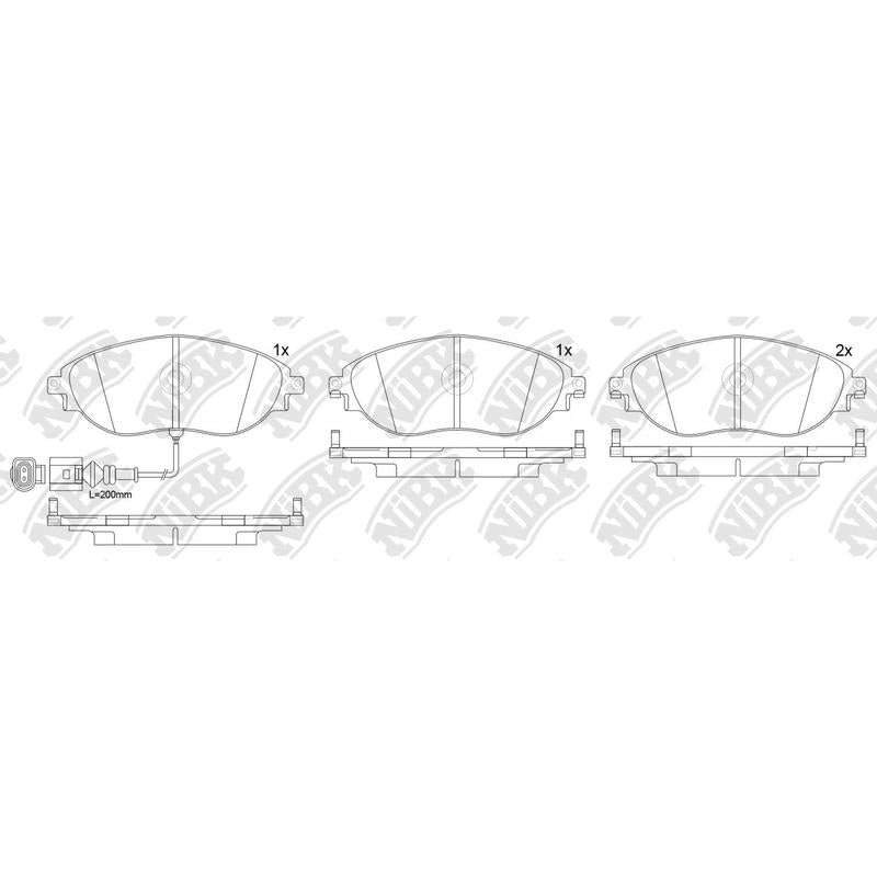 Front Brake Pads With Wire Sensor For Audi Skoda Volkswagen NIBK PN0559W