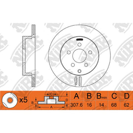 Rear Rotors For Infiniti Mitsubishi Nissan NIBK RN1185V