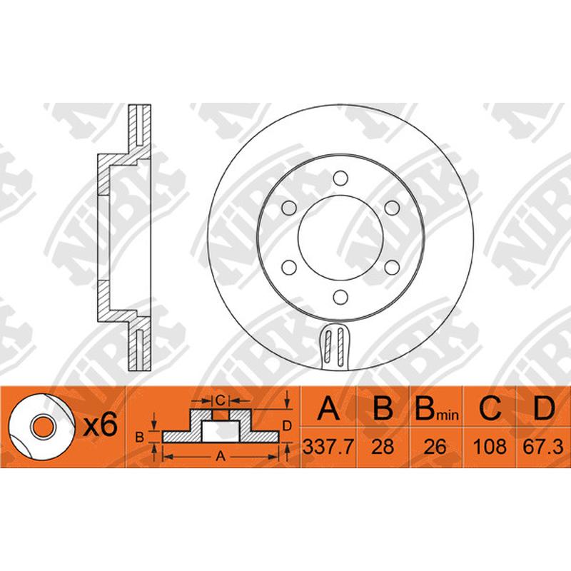 Front Rotors For Lexus Toyota NIBK RN1220V
