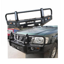 Load image into Gallery viewer, New 4WD Heavy Duty Winch Bumper for GU Patrol Y61 (Rolled Steel Textured Black Protection)