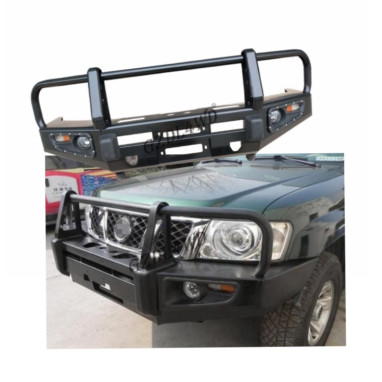 New 4WD Heavy Duty Winch Bumper for GU Patrol Y61 (Rolled Steel Textured Black Protection)