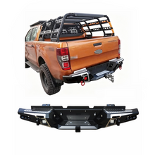 Load image into Gallery viewer, New 4x4 Steel Rear Bumper Bar for Ranger T6 T7 T8 Pickup Truck with Heavy Duty Capacity LED Bolt-On Installation Texture