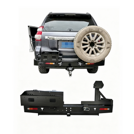 New Heavy Duty Steel Powder Coated Black Textured Rear Bumper & Bullbar for Prado 150 Series LC150 J150 4x4 Accessories 