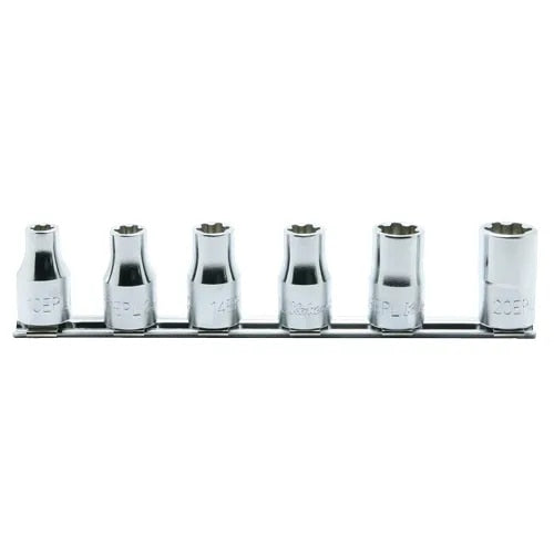 6 Piece 1/2" Drive Torx Plus EPL Socket Set on Rail