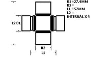 Load image into Gallery viewer, u joint replacement – Hardy Spicer RUJ-2038 Universal Joint (27.39 mm cap | 54 mm cir-clip span)