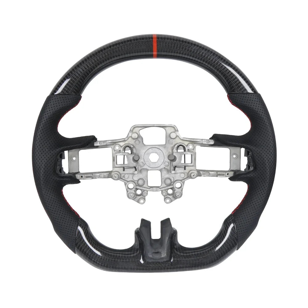 Real Carbon Fiber Flat Sport Steering Wheel Fit for Ford Mustang 2018-2024 Shelby GT500/GT350