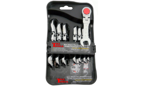 7 Piece SAE Stubby Flex-Head Gear Ratchet Wrench Set