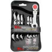Load image into Gallery viewer, Stubby Flex-Head Gear Ratchet Wrench Set 7pc SAE