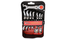 Load image into Gallery viewer, Metric Stubby Flex-Head Ratchet Wrench Set, 8 Piece