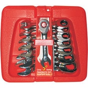 Load image into Gallery viewer, Stubby Gear Ratchet Wrench Set 8pc Metric
