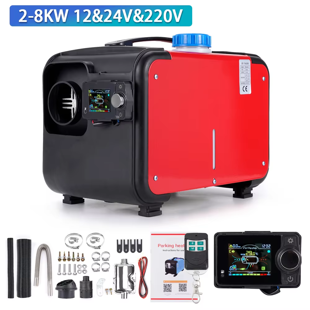 Portable Diesel Heater 2-8KW – 12V Bluetooth All-in-One Air Heater with Single Hole Outlet for Motor Trucks