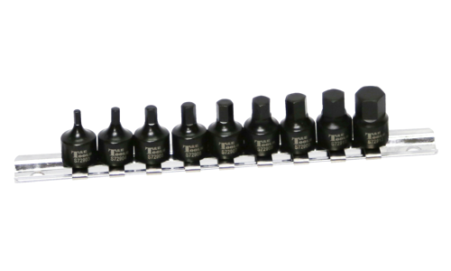 9 Piece 1/4" Drive SAE In-Hex Impact Bit Socket Set