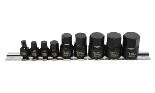 9 Piece 1/4" & 3/8" Drive Metric In-Hex Impact Bit Socket Set