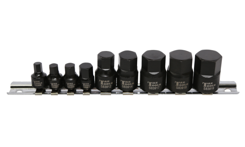 9 Piece 1/4" & 3/8" Drive SAE In-Hex Impact Bit Socket Set