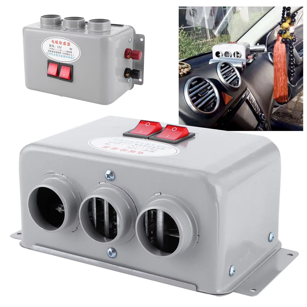 Car Heater – 12V 600W-800W Compact 3-Hole Fast Heating Defroster for Winter Frost Removal & Low-Noise Operation