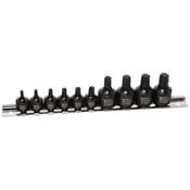 1/4" & 3/8" Dr. Stubby Torx-r Impact Sockets 10pc, T10-T50