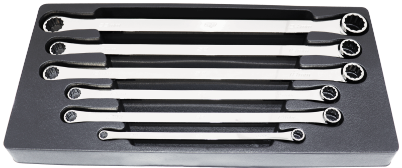 6 Piece Long Double Ring Metric Spanner Set