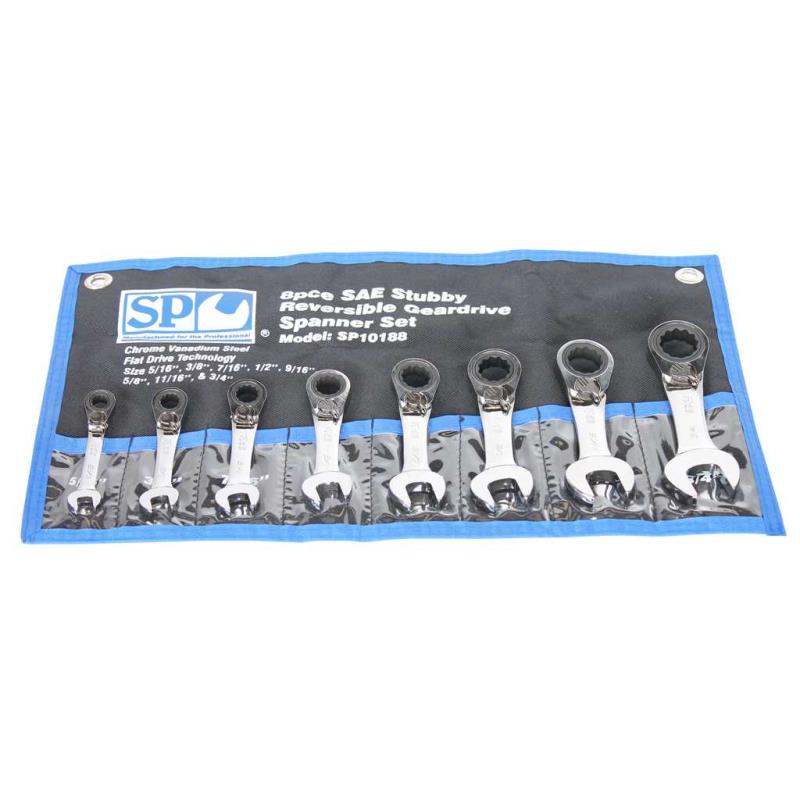 8 Piece Gear Drive Stubby SAE Spanner Set