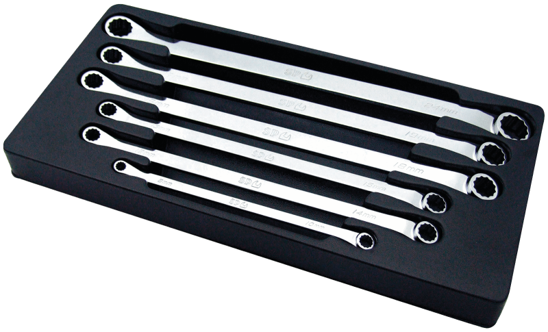 6 Piece Long Double Ring Metric Spanner Set
