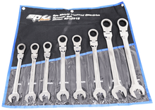 Load image into Gallery viewer, 8 Piece Gear Drive Combination ROE Jumbo Metric Flex-Head Spanner Set