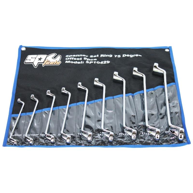 9 Piece Long Double Ring Metric Spanner Set