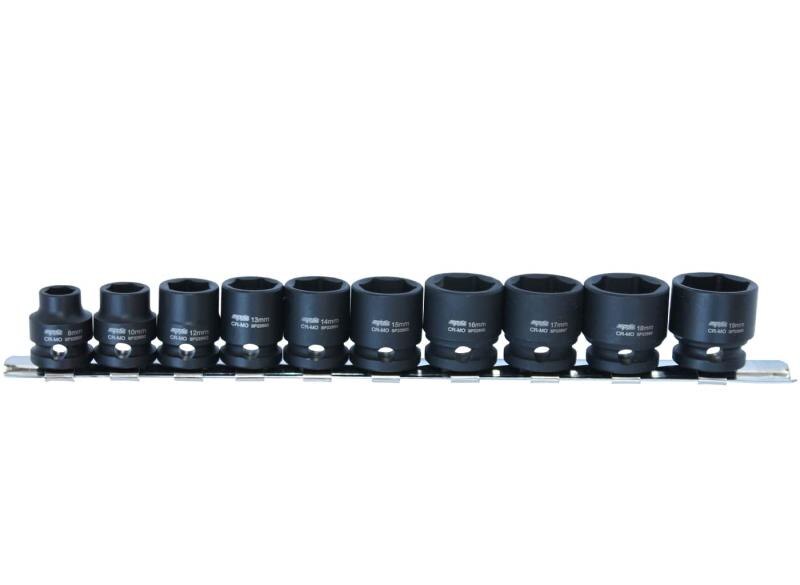 10 Piece 3/8" Drive Metric Stubby Impact Socket Set
