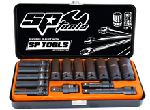 Load image into Gallery viewer, 1/2" Drive Metric Deep Impact Socket Set, 15 Piece