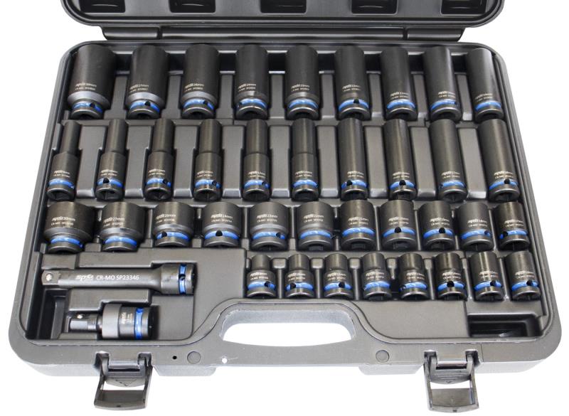 1/2" Drive Metric Standard/Deep Impact Socket Set, 40 Piece