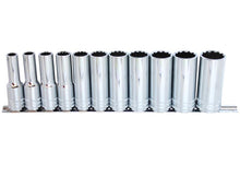 Load image into Gallery viewer, 1/2" Drive SAE Deep Socket Set, 11 Piece