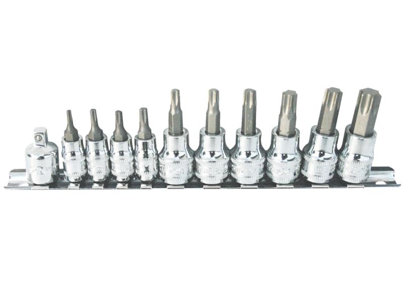 11 Piece 1/4" & 3/8" Drive Torx Bit Socket Set