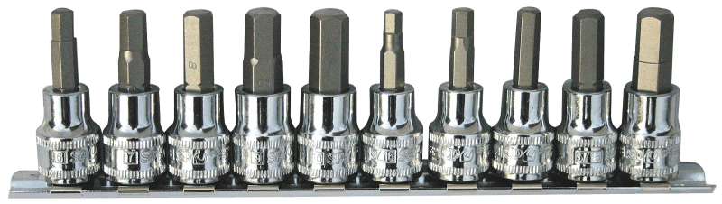 10 Piece 3/8" Drive Metric/SAE Inhex Bit Socket Set
