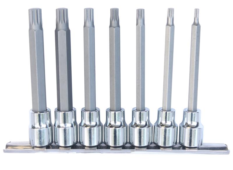 7 Piece 3/8" Drive Deep Spline Bit Socket Set