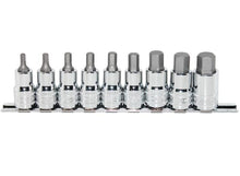 Load image into Gallery viewer, 9 Piece 1/2" Drive SAE Inhex Bit Socket Set